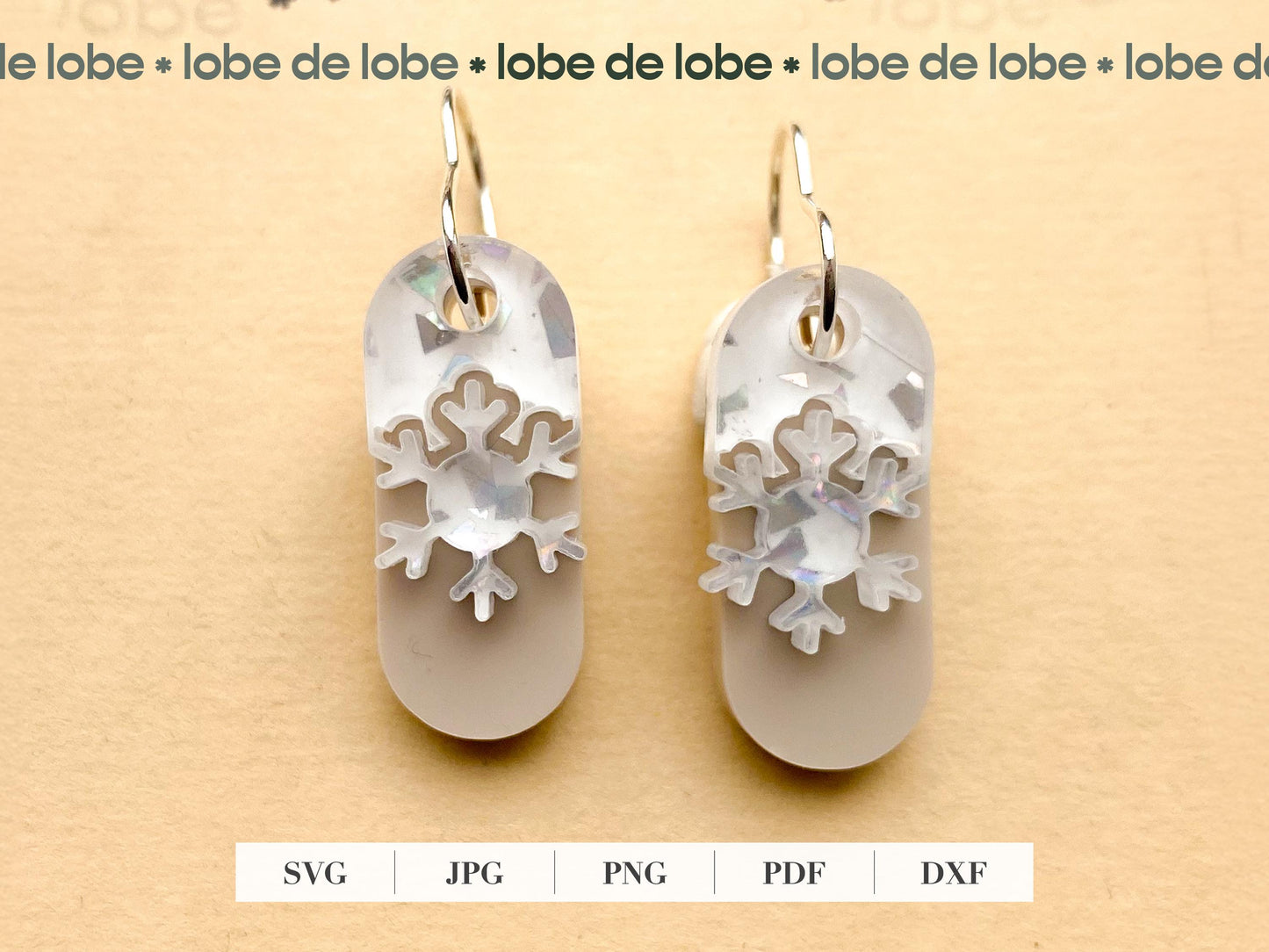 Laser Cut Design Earrings Festive Christmas Snowflake Winter SVG File