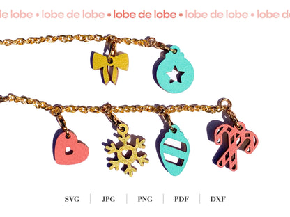 Christmas Holiday Festive Tumbler Laser Cut Charms Digital Download
