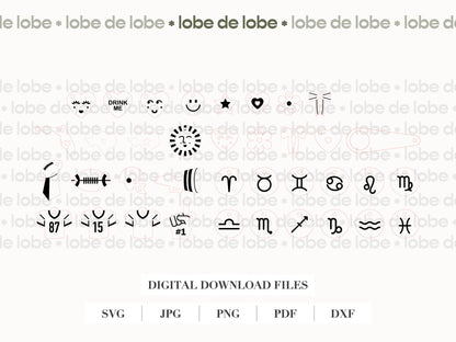 Modern Tumbler Charms Bundle + Straw Connector Laser Engraved Digital Download