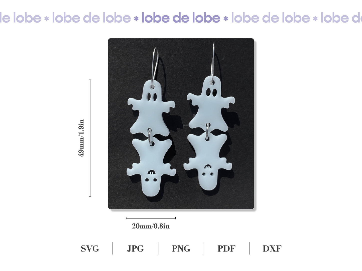 Halloween Ghost Earring Dangle Laser Cut SVG File
