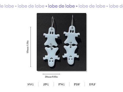 Halloween Ghost Earring Dangle Laser Cut SVG File
