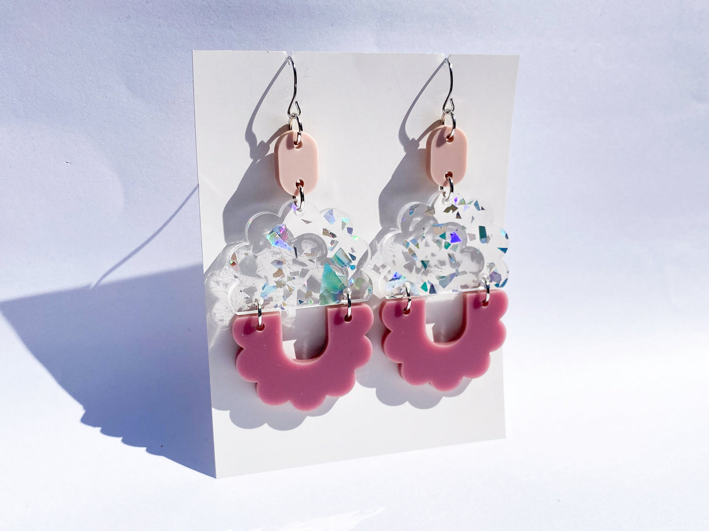 Oval Boho Scallop Laser Cut Earrings Digital Download