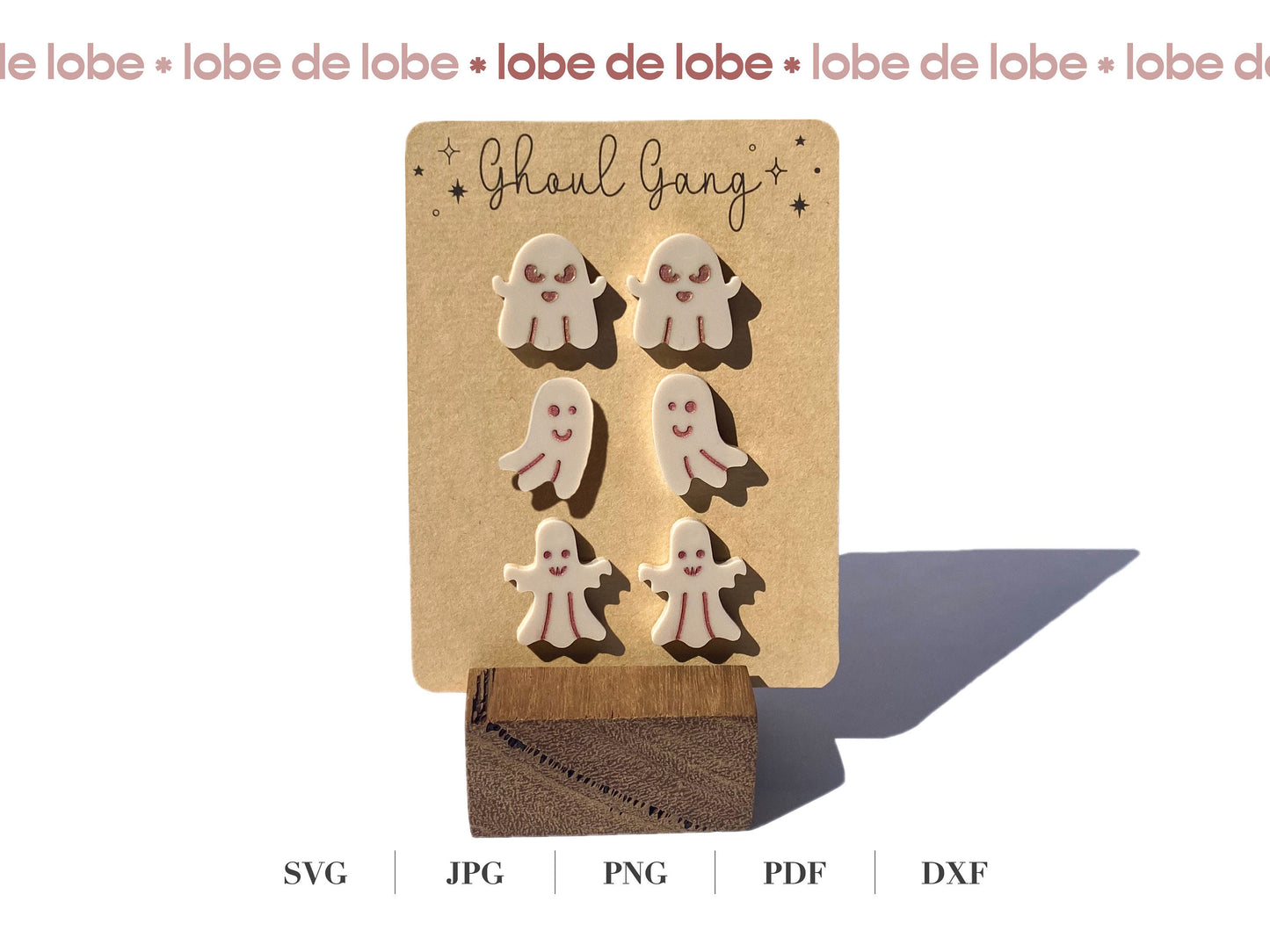 Halloween Ghost Stud Laser Engraved Earrings Digital Download