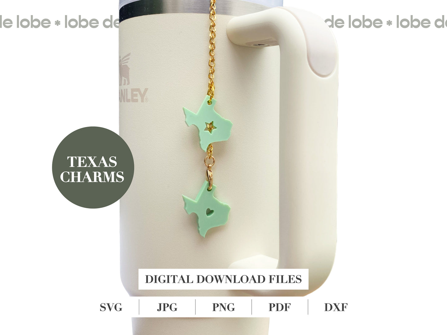 Modern Tumbler Charms Bundle + Straw Connector Laser Engraved Digital Download