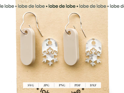 Laser Cut Design Earrings Festive Christmas Snowflake Winter SVG File