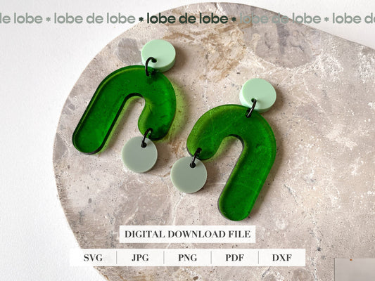 Rainbow Dangle Laser Cut Earrings Digital Download