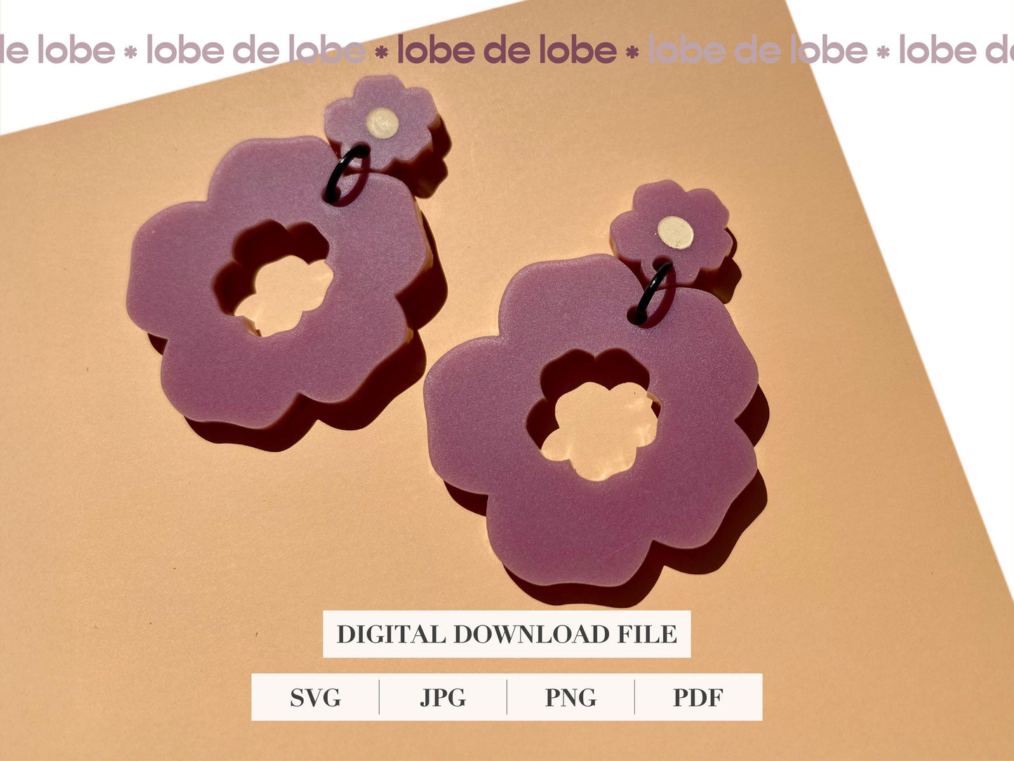Spring Boho Flower Nested Laser Cut Earrings Digital Download
