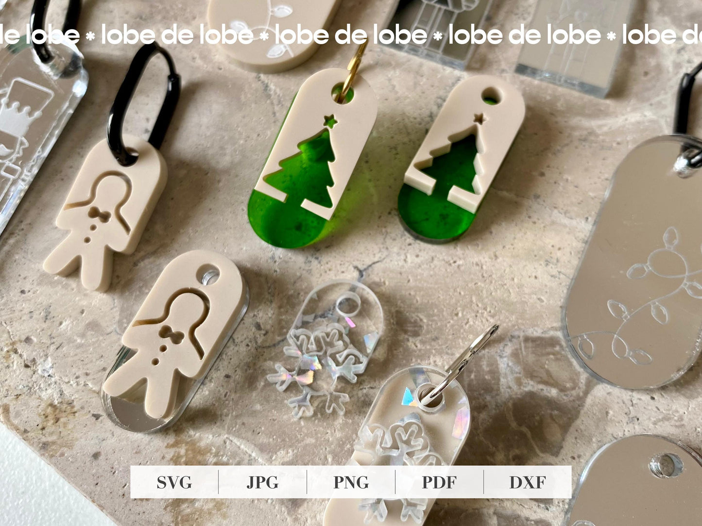 Christmas Holiday Bundle Acrylic Earrings Laser Cut SVG Files