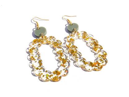 Oval Hoop Scallop Laser Cut Earrings Digital Download