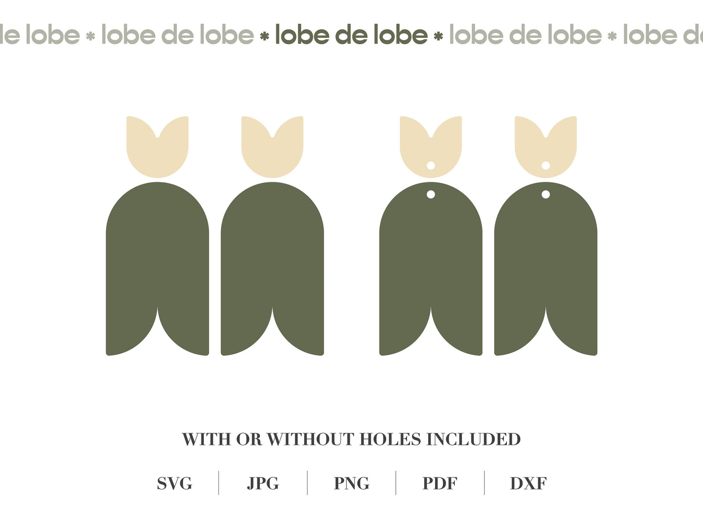 Modern Tulip Minimal Laser Cut Earrings Digital Download