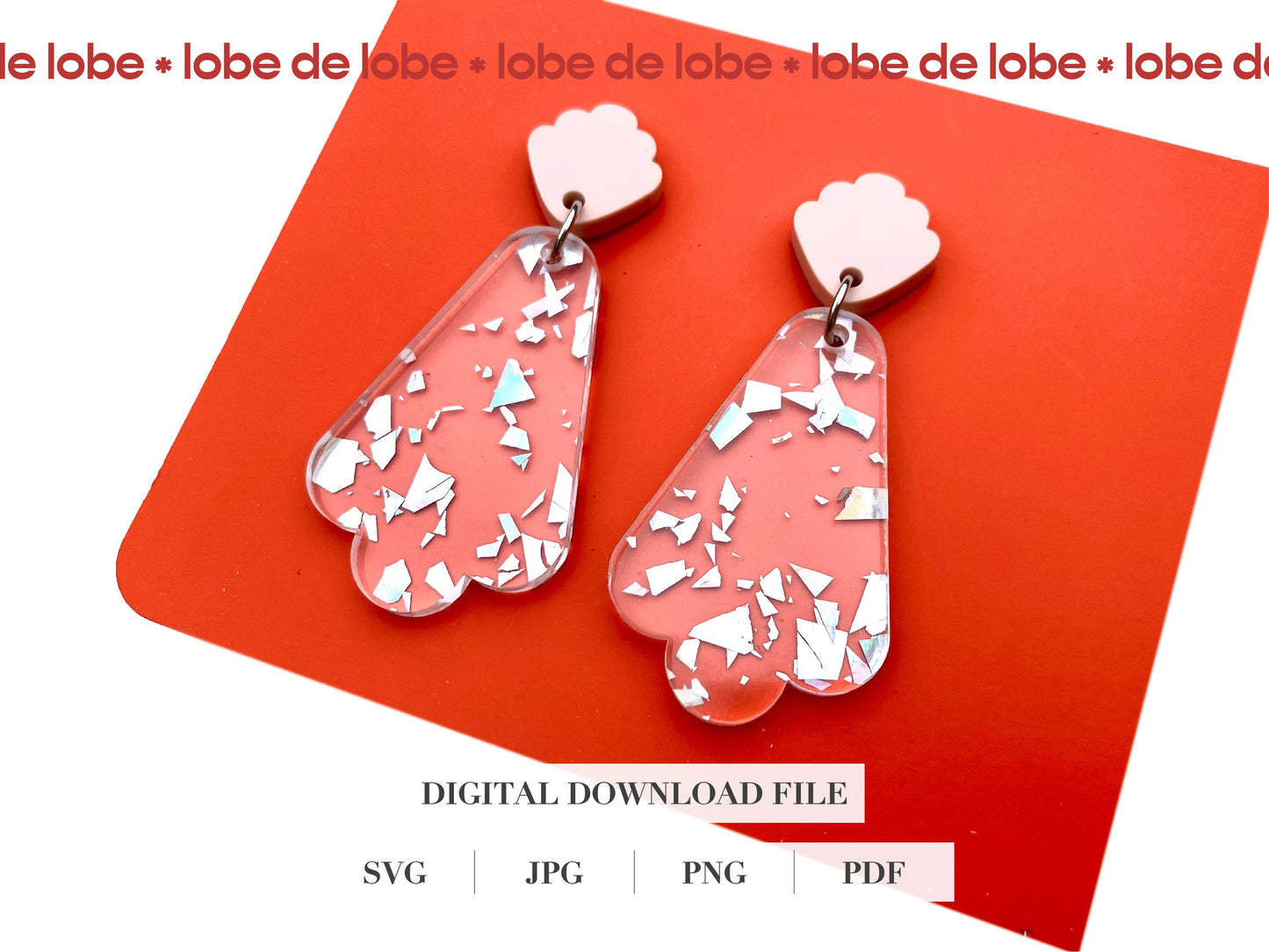 Trendy Fan Scallop Laser Cut Earrings Digital Download