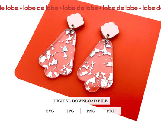 Trendy Fan Scallop Laser Cut Earrings Digital Download
