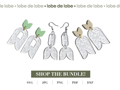 Tulip Spring Floral Laser Engraved Earrings Digital Download