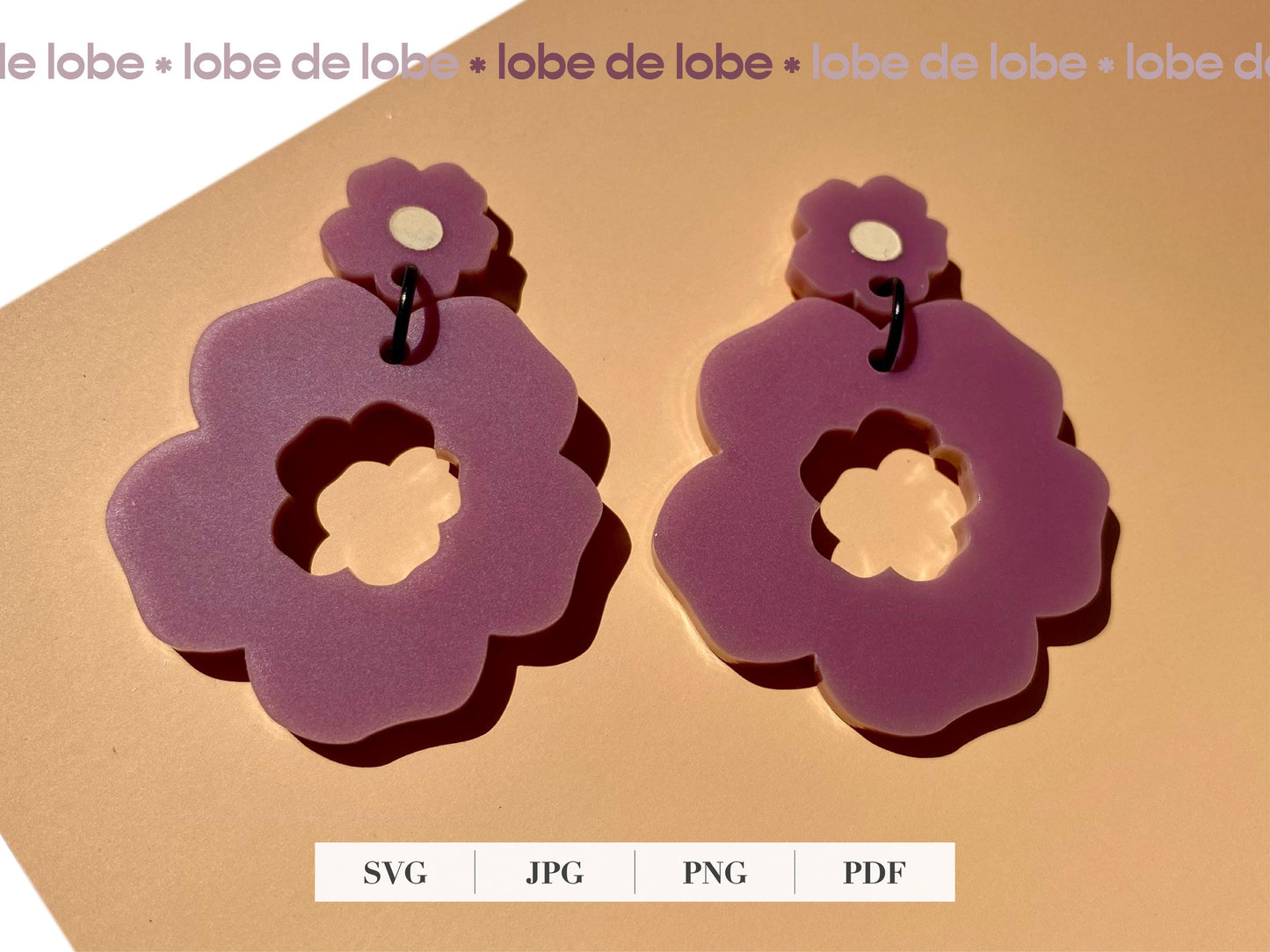 Spring Boho Flower Nested Laser Cut Earrings Digital Download