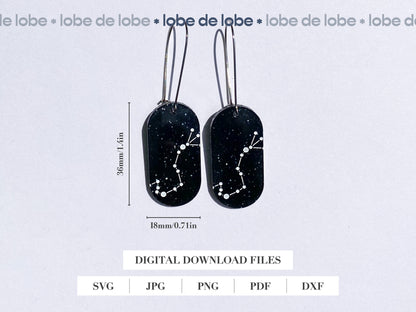 Star Sign Astrology Laser Engraved Earrings Digital Download