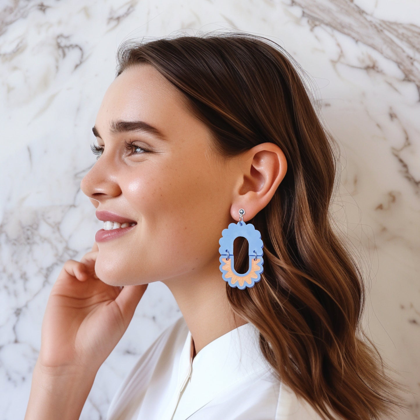 Boho Scalloped Arch Laser Engraved Earrings Digital Download