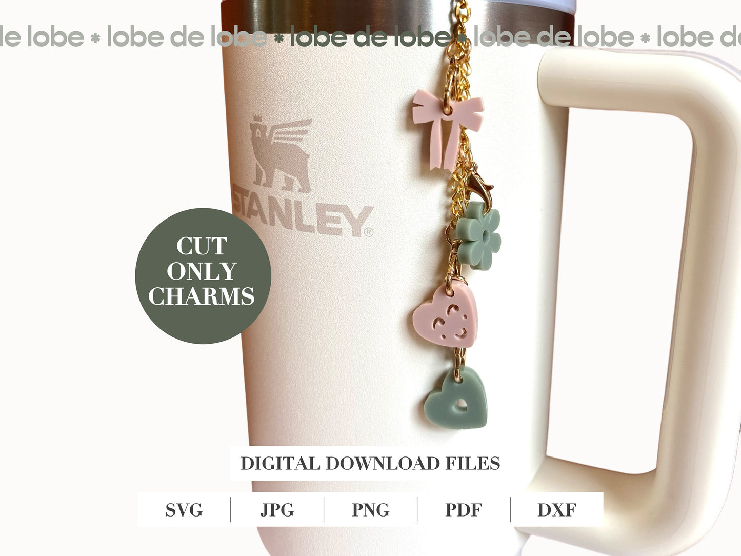 Modern Tumbler Charms Bundle + Straw Connector Laser Engraved Digital Download