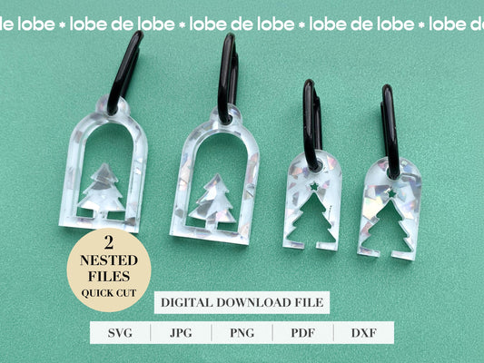 Christmas Tree Holiday Earrings Bundle Laser Cut SVG File