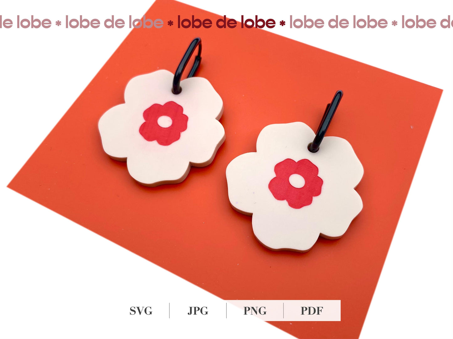 Spring Statement Flower Laser Engraved Earrings Digital Download