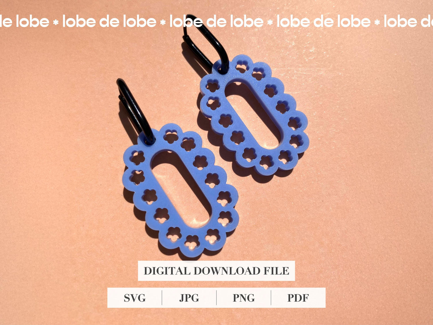 Flower Hoop Spring Boho Laser Cut Earrings Digital Download