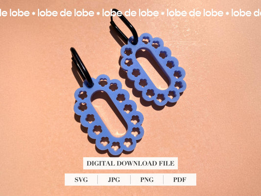 Flower Hoop Spring Boho Laser Cut Earrings Digital Download