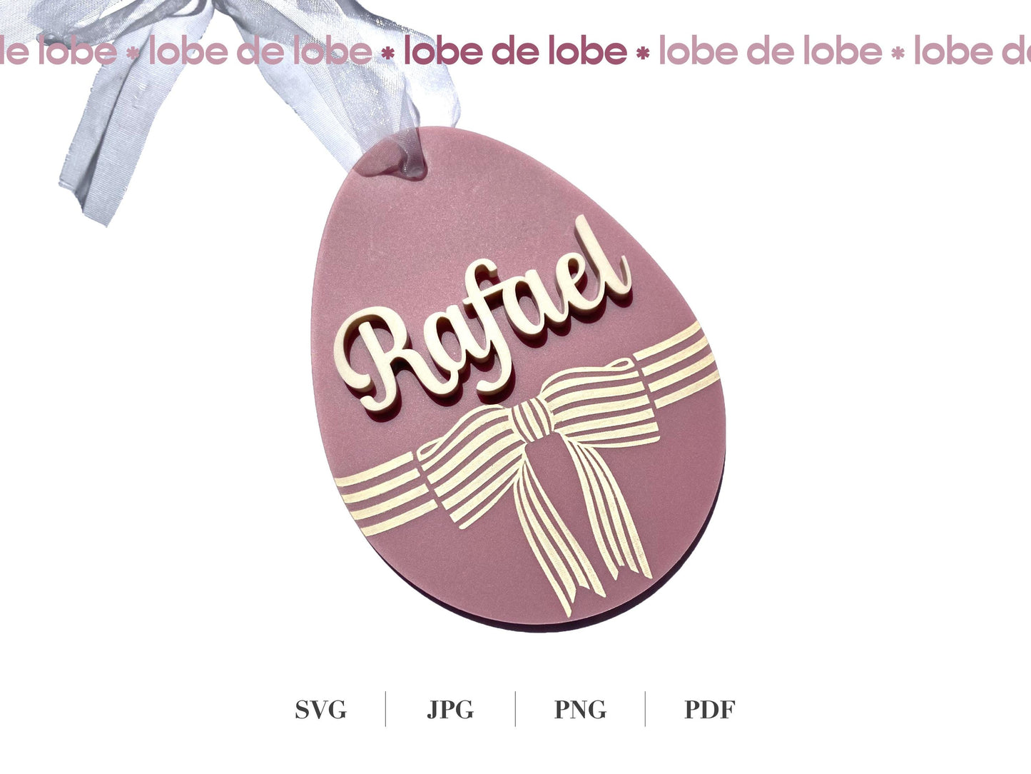 Personalized Easter Basket Tag Bundle with Name Laser Cut SVG File