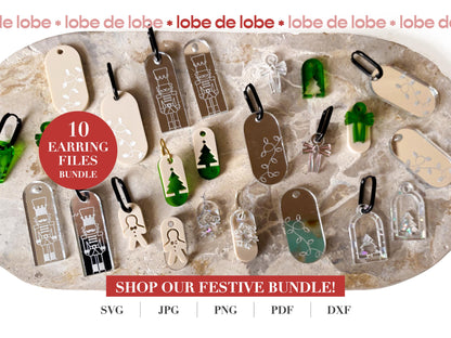Laser Cut Design Files Cute Holiday Christmas Gingerbread earring SVG Files