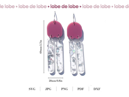 Arch Dangle Earring Laser Cut Design SVG