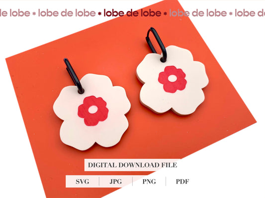 Spring Statement Flower Laser Engraved Earrings Digital Download