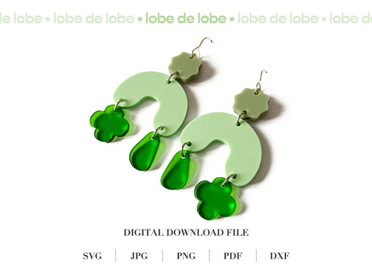 Stacked Boho Dangle Laser Cut Earrings Digital Download