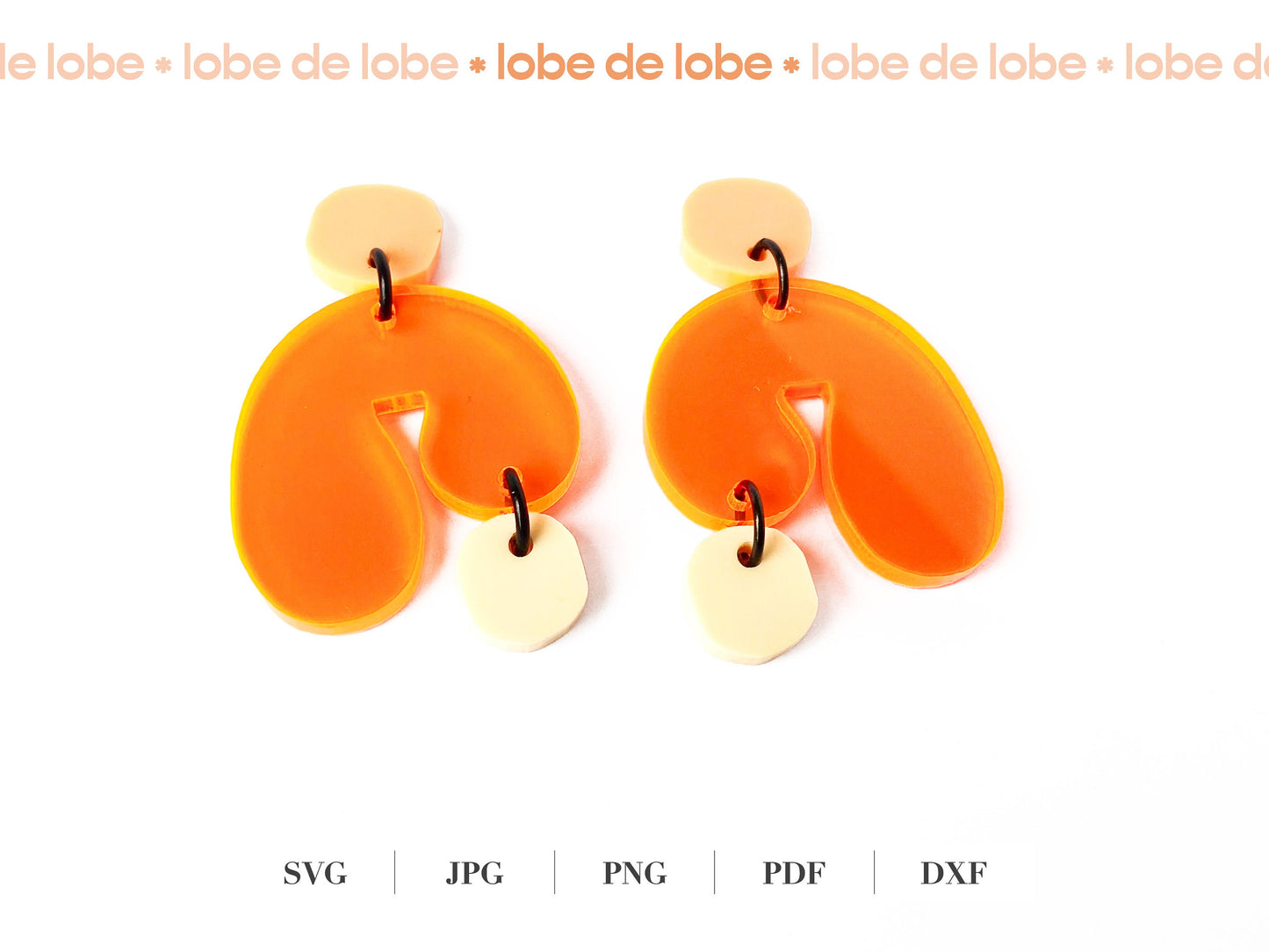 Asymmetrical Boho Arch Dangle Laser Cut Earrings Digital Download