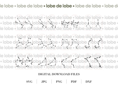 Star Sign Constellation Laser Engraved Earrings Bundle Digital Download