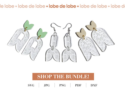 Spring Daisy Laser Engraved Earrings Digital Download