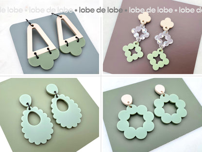 Scallop Statement Bundle Laser Cut Earrings Digital Download