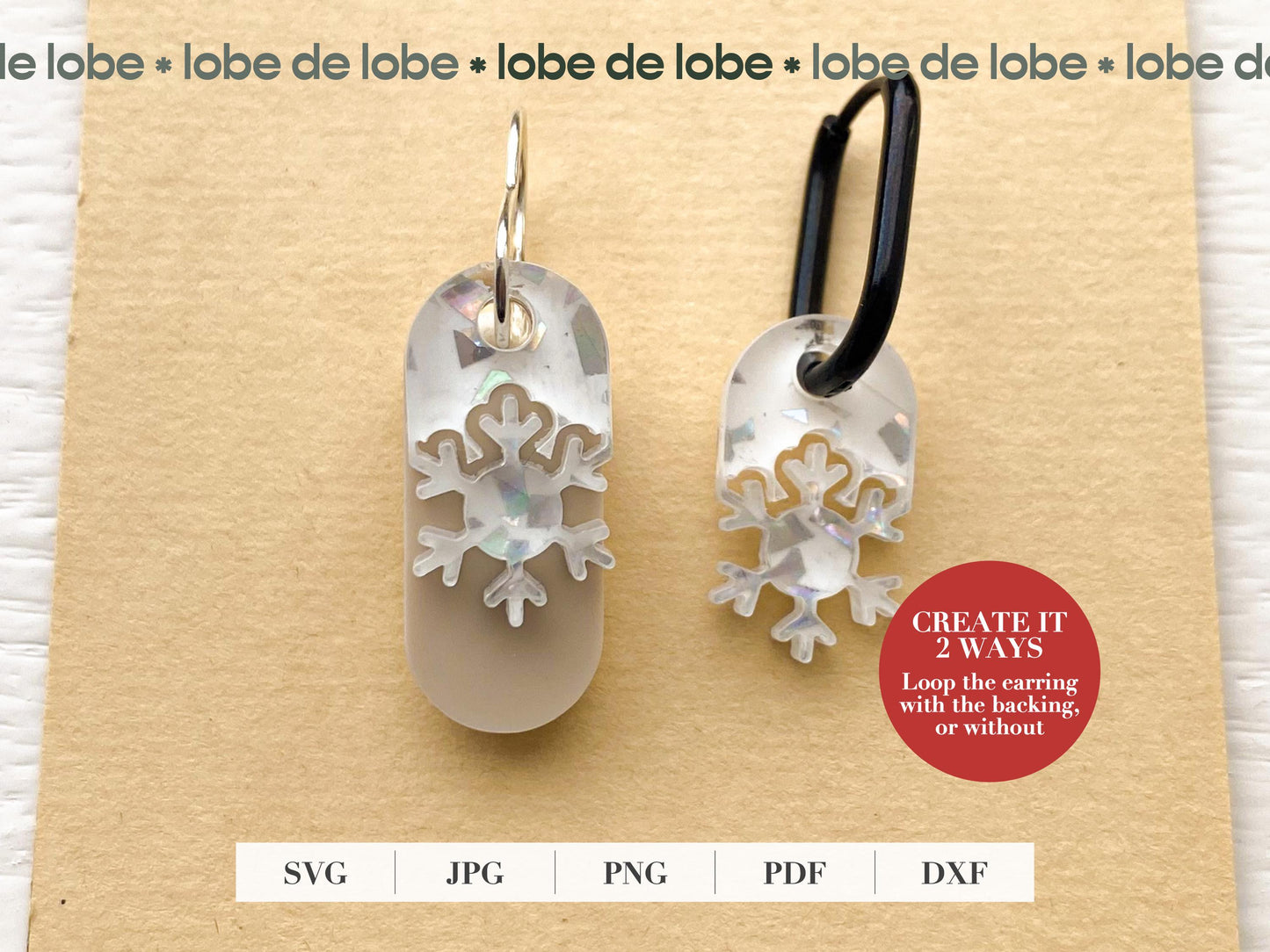 Laser Cut Design Earrings Festive Christmas Snowflake Winter SVG File