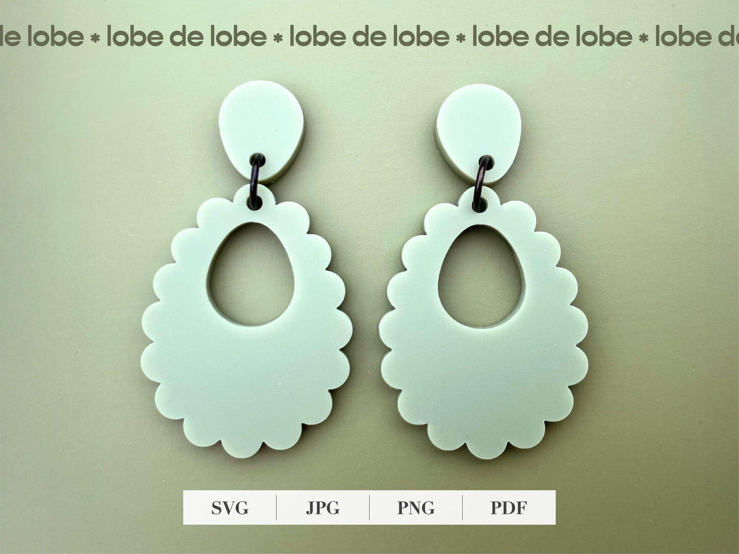 Oval Scallop Nested Laser Cut Earrings Digital Download