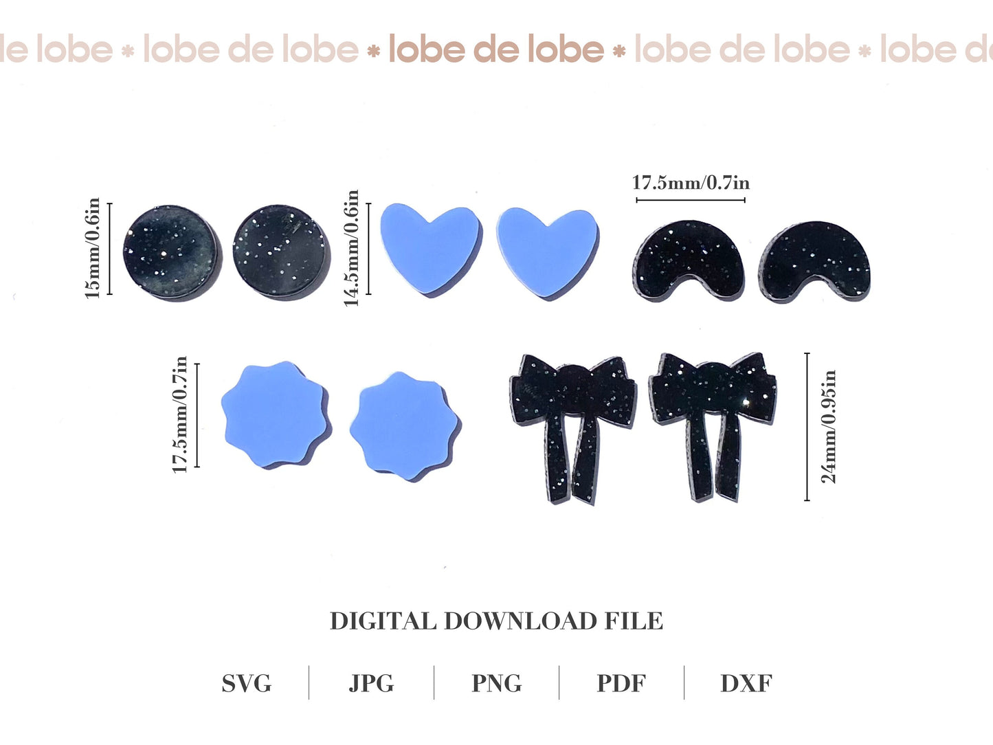 Stud Topper Bundle Laser Cut Earrings Digital Download