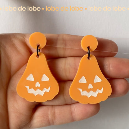Halloween Pumpkin Jack o' Lantern Laser Cut Earrings Digital Download