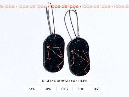 Zodiac Star Sign Astrology Laser Engraved Earrings Digital Download