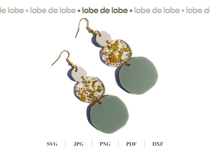 Boho Pebble Dangle Laser Cut Earrings Digital Download