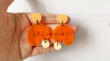 Asymmetrical Boho Arch Dangle Laser Cut Earrings Digital Download