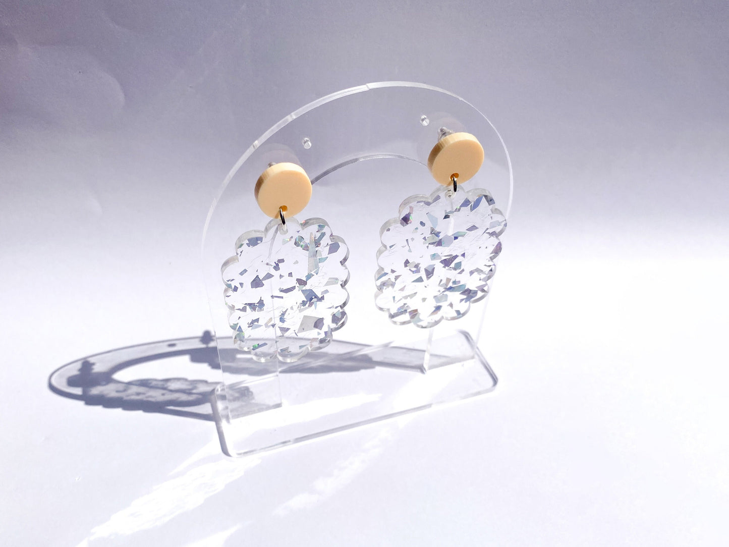 Oval Scallop Laser Cut Earrings Digital Download