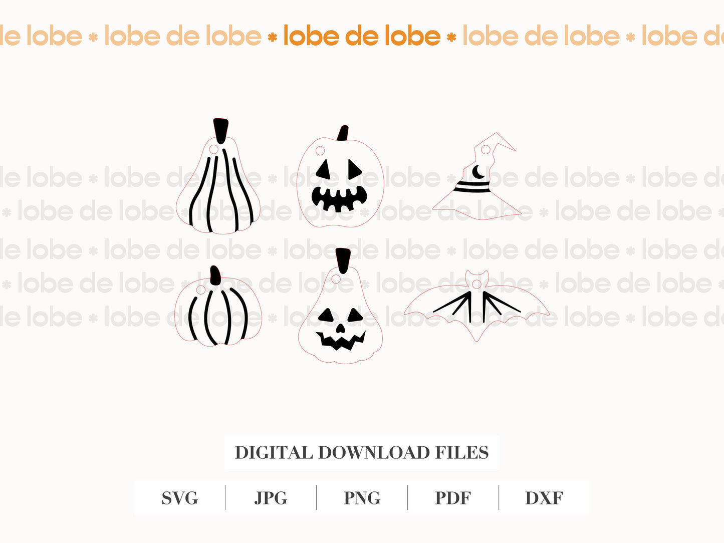 Halloween Pumpkin Jack o'Lantern Laser Engraved Charms Digital Download