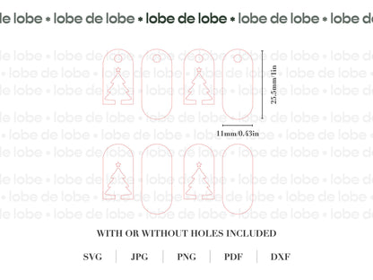 Christmas Tree Festive Holiday Laser Cut Earrings Digital Download