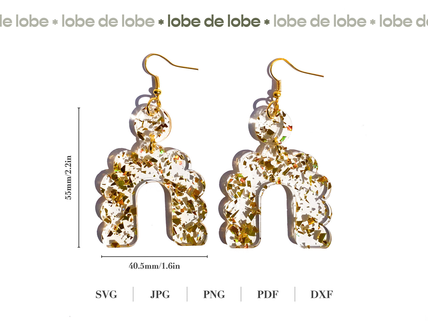 Arch Scallop Laser Cut Earrings Digital Download