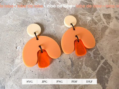 Rainbow Arch Dangle Laser Cut Earrings Digital Download