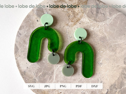 Rainbow Dangle Laser Cut Earrings Digital Download