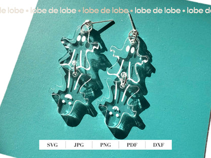 Halloween Ghost Earrings Acrylic Laser Cut SVG file