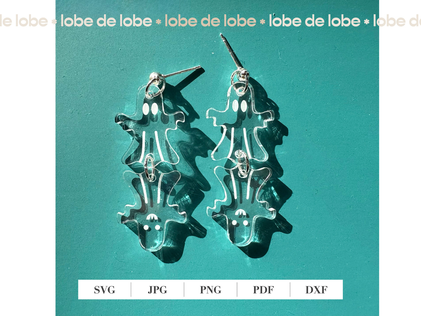 Halloween Ghost Earrings Acrylic Laser Cut SVG file