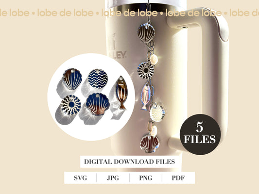 Summer Beach Tumbler Charms Bundle Digital Files
